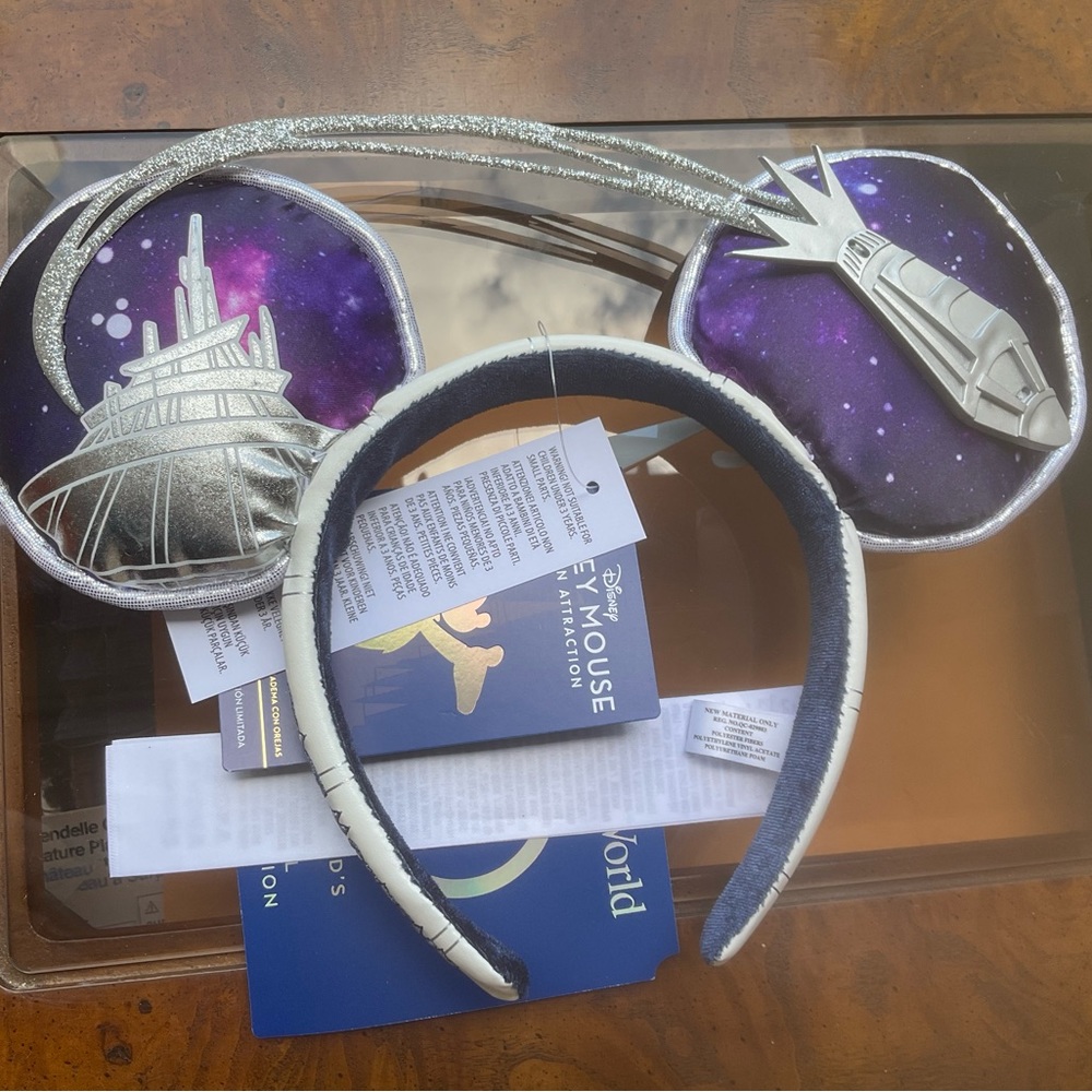 DISNEY PARKS MICKEY MOUSE MAIN ATTRACTION EARS  SERIES 1/ 12  SPACE MOUNTAIN NWT